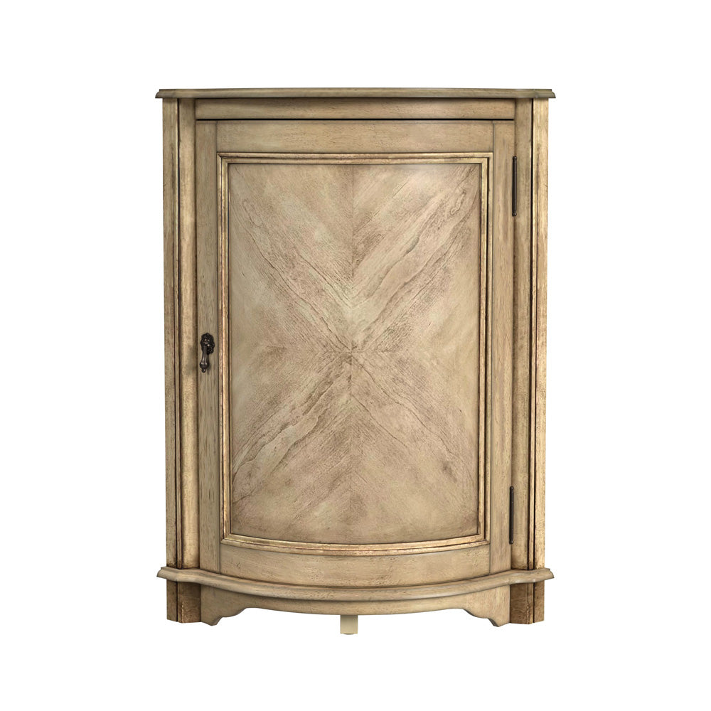 Durham 23in Quarter Round Wood Corner Cabinet 2115424 in Beige