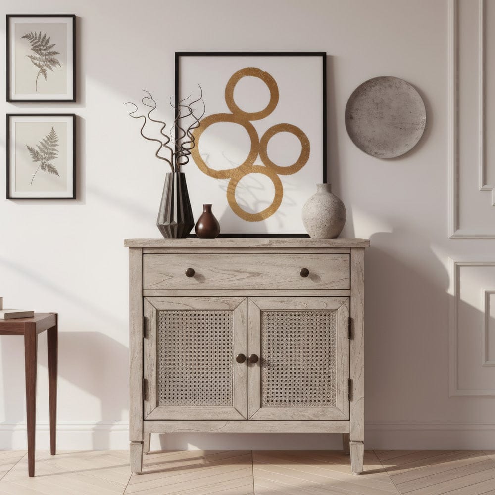 Flagstaff Cane Accent Chest 6263449 in Gray