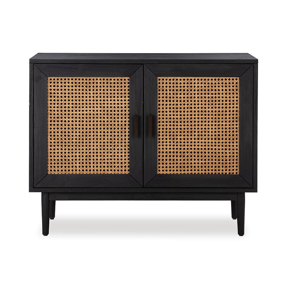 Edris 2 Door Wood Accent Cabinet 52004182 in Black