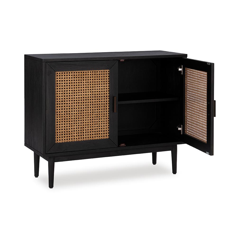 Edris 2 Door Wood Accent Cabinet 52004182 in Black