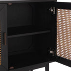 Edris 2 Door Wood Accent Cabinet 52004182 in Black