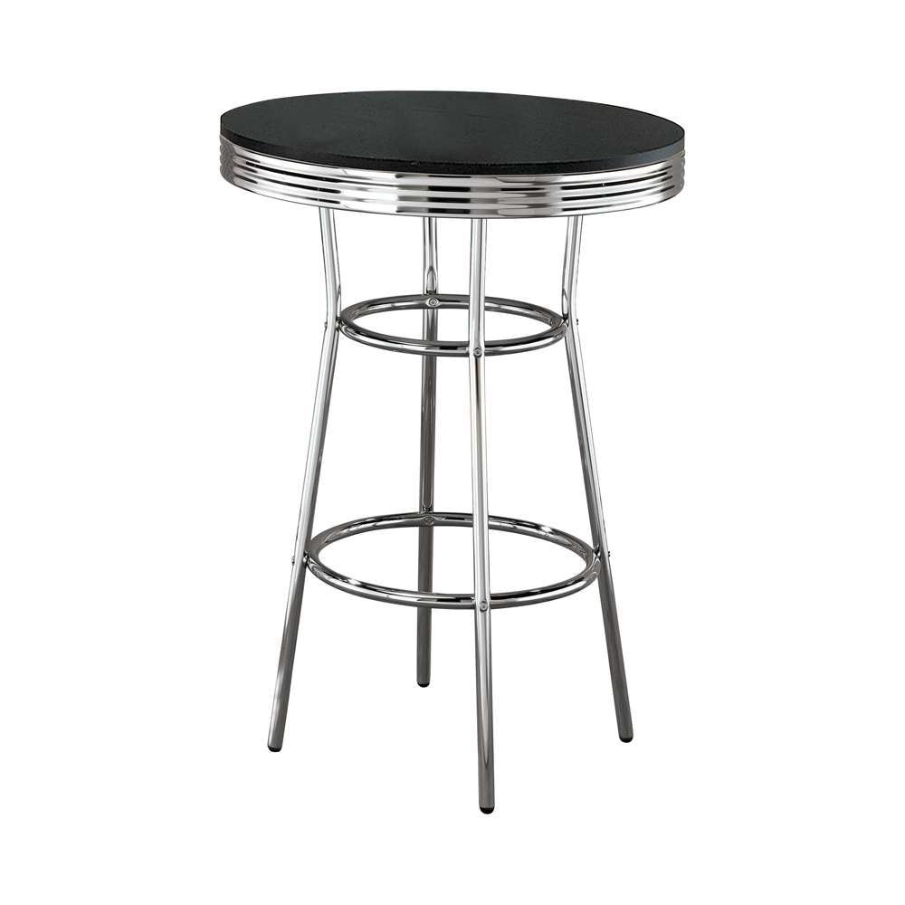 Theodore Bar Table Chrome/Black 2405