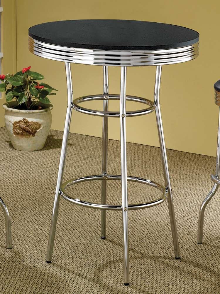 Theodore Bar Table Chrome/Black 2405