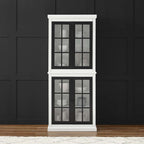Cecily Tall Storage Pantry KF33023-WH in White/Matte Black