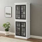 Cecily Tall Storage Pantry KF33023-WH in White/Matte Black
