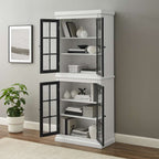 Cecily Tall Storage Pantry KF33023-WH in White/Matte Black