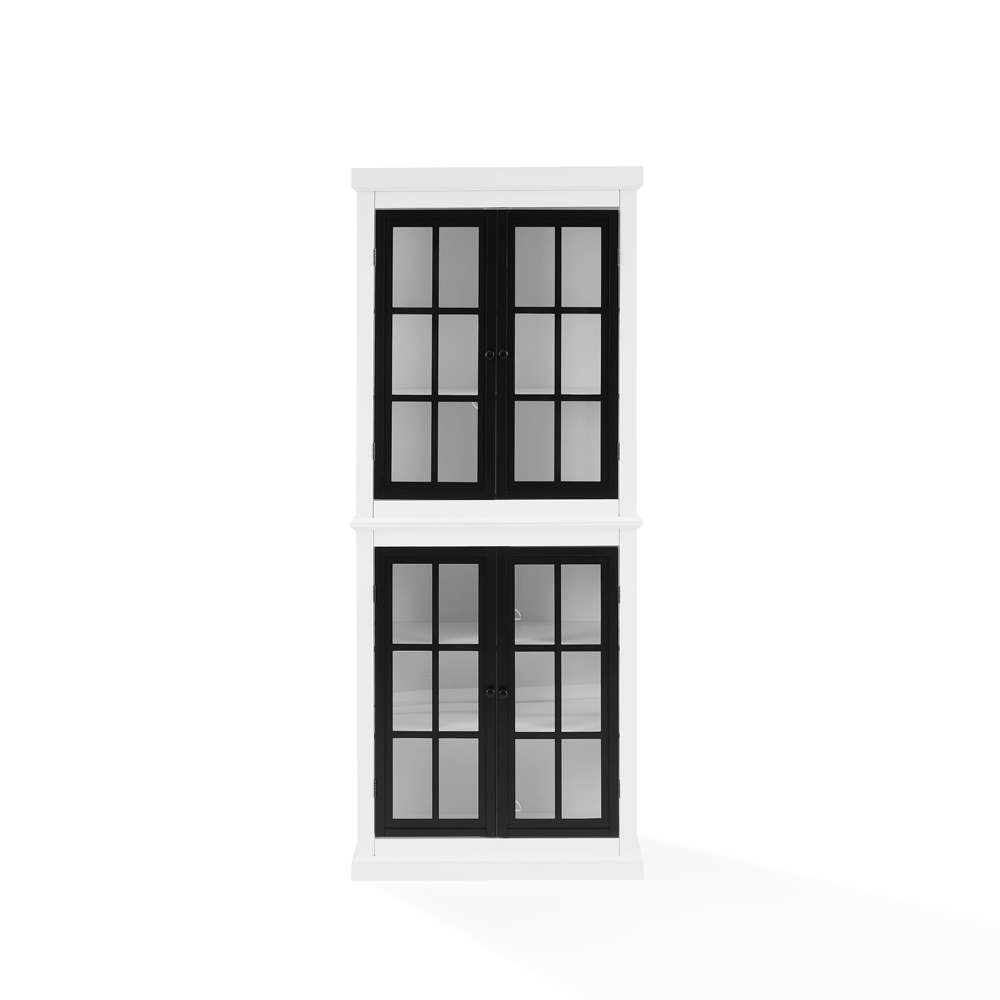 Cecily Tall Storage Pantry KF33023-WH in White/Matte Black