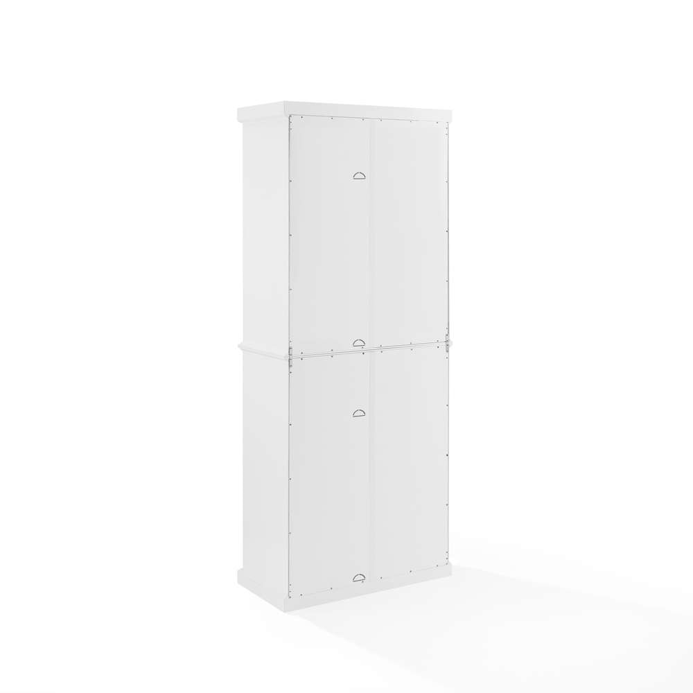 Cecily Tall Storage Pantry KF33023-WH in White/Matte Black