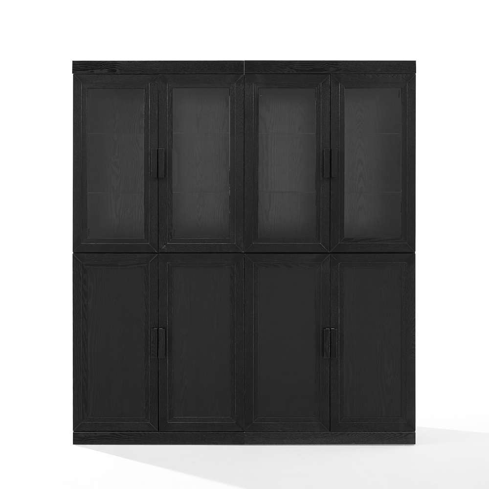 Essen 2 Piece Pantry Storage Cabinet Set KF33066BK in Black