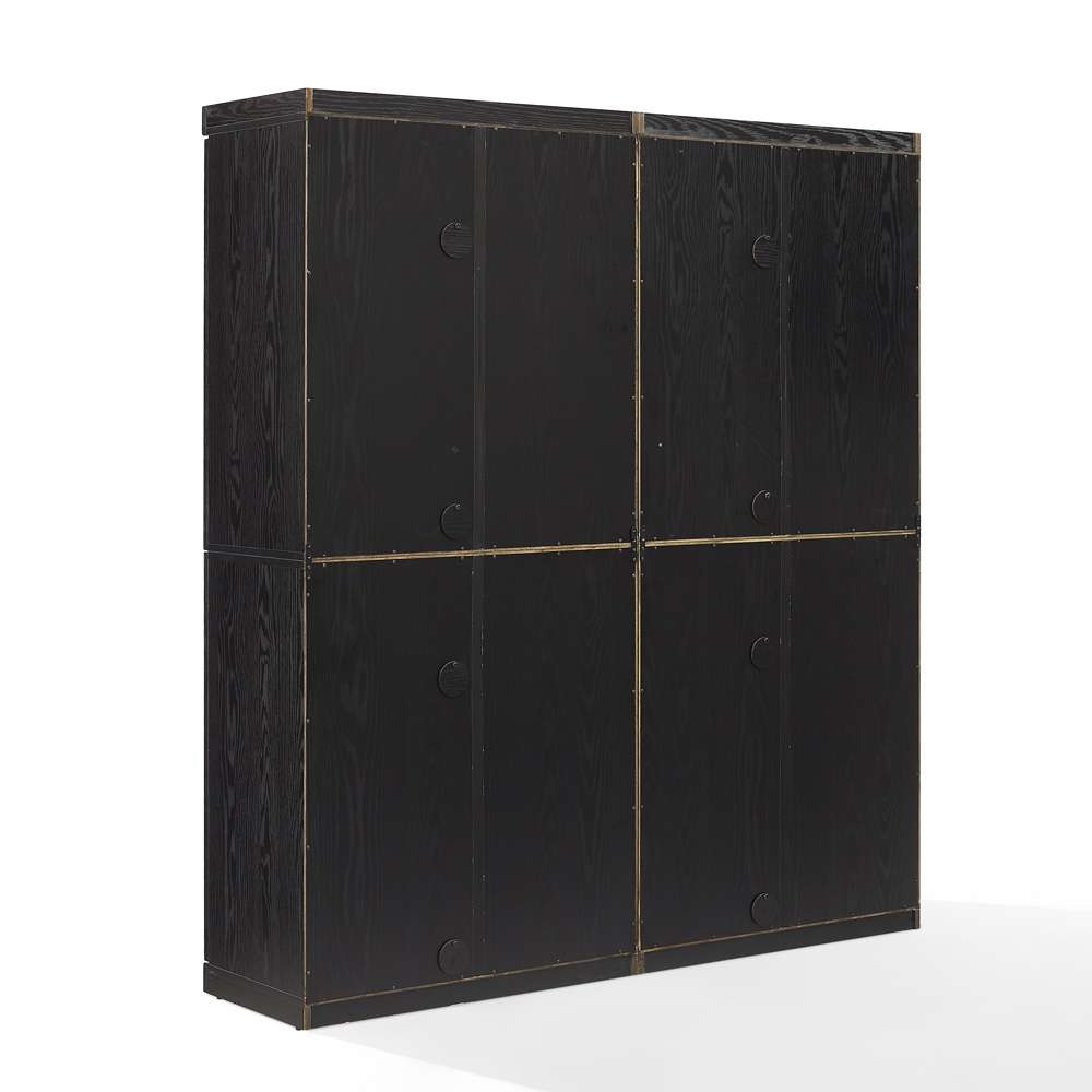 Essen 2 Piece Pantry Storage Cabinet Set KF33066BK in Black