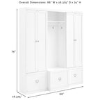 Harper 3 Piece Entryway Set KF31012WH in White