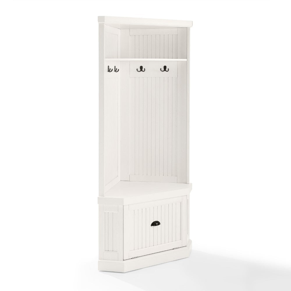 Seaside Corner Hall Tree CF6020-WH in Distressed White