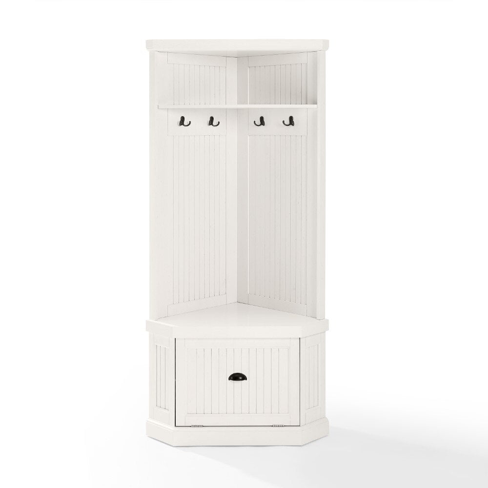 Seaside Corner Hall Tree CF6020-WH in Distressed White