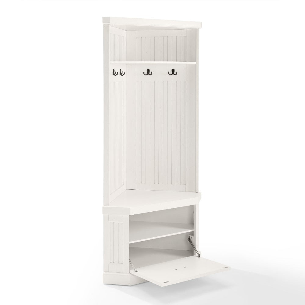 Seaside Corner Hall Tree CF6020-WH in Distressed White