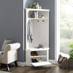Seaside Corner Hall Tree CF6020-WH in Distressed White