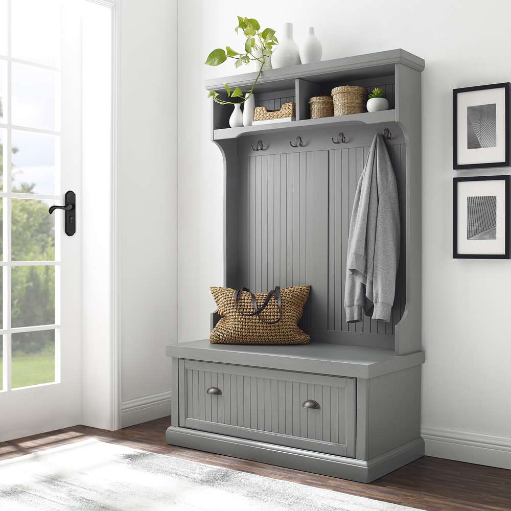 Seaside Hall Tree CF6006-GY in Distressed Gray