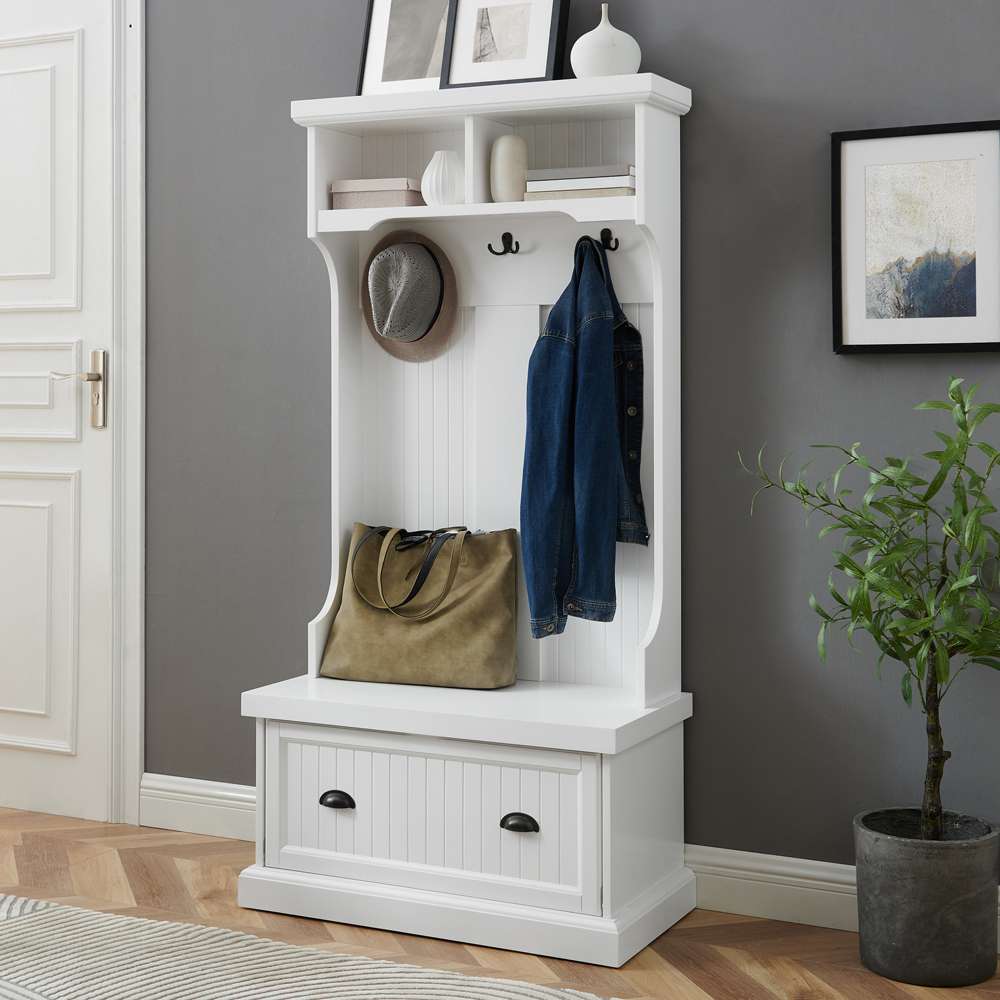 Shoreline Hall Tree CF6030-WH in White