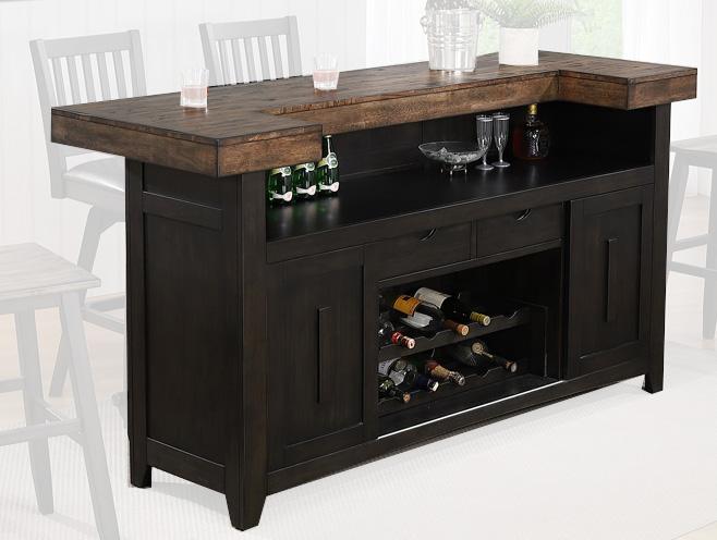 Ashford 78in Bar Complete Black Rustic Walnut 1859-23-BT/B