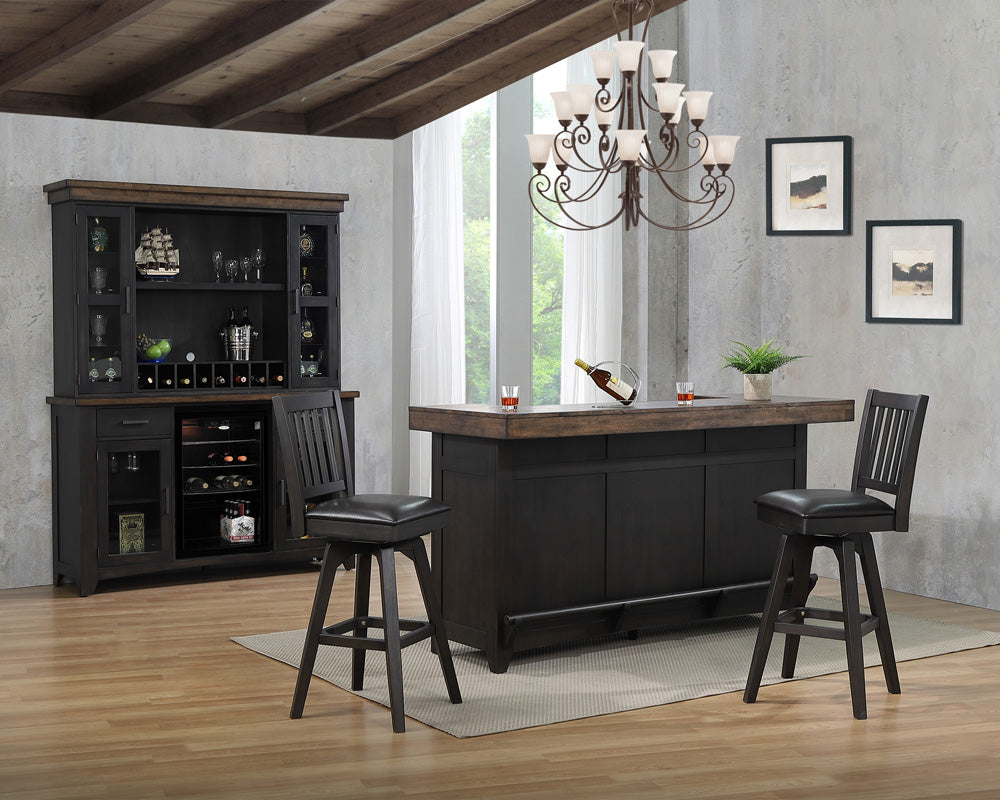 Ashford 78in Bar Complete Black Rustic Walnut 1859-23-BT/B