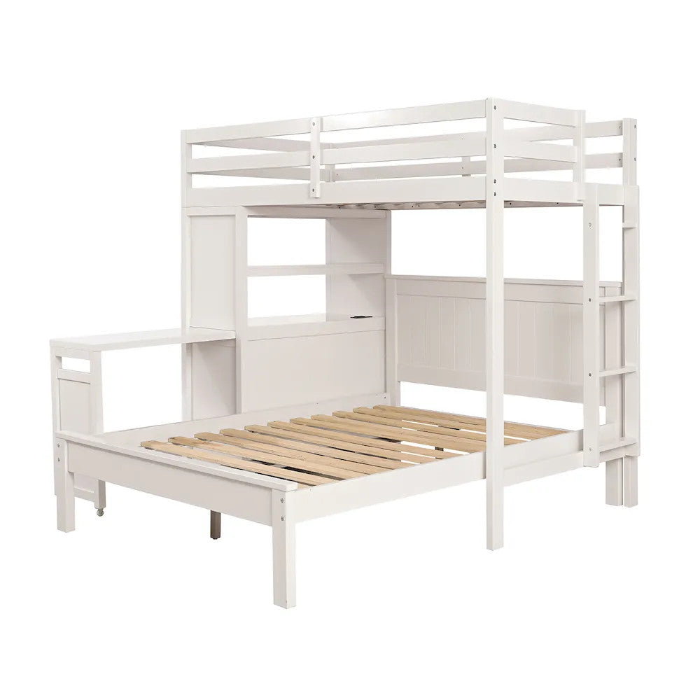 Aludra Loft Bed with Full Bed FM-BK205WH-TF-BED in White