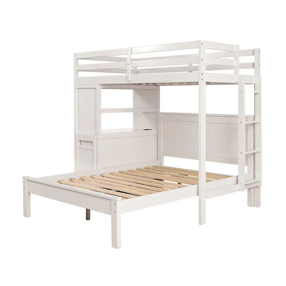 Aludra Loft Bed with Full Bed FM-BK205WH-TF-BED in White