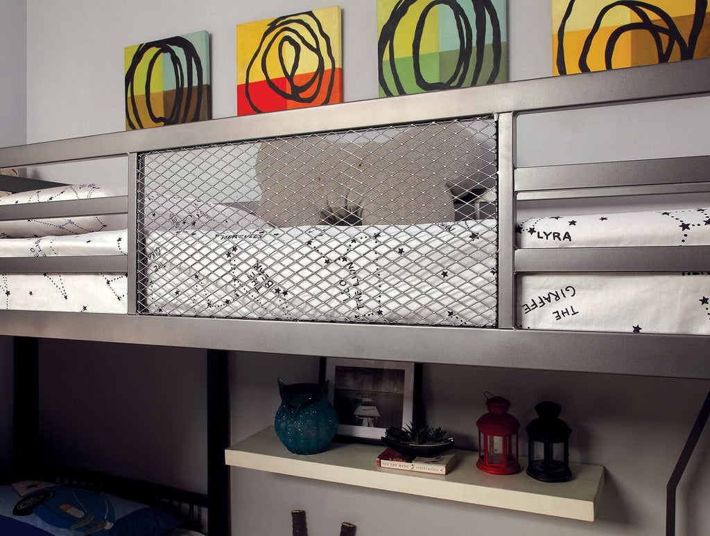 Ballarat Triple Twin Bunk Bed with Desk CM-BK1049 in Silver