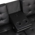 Eidsberg Futon Sofa Bed Drop Down Table Black FM2908BK