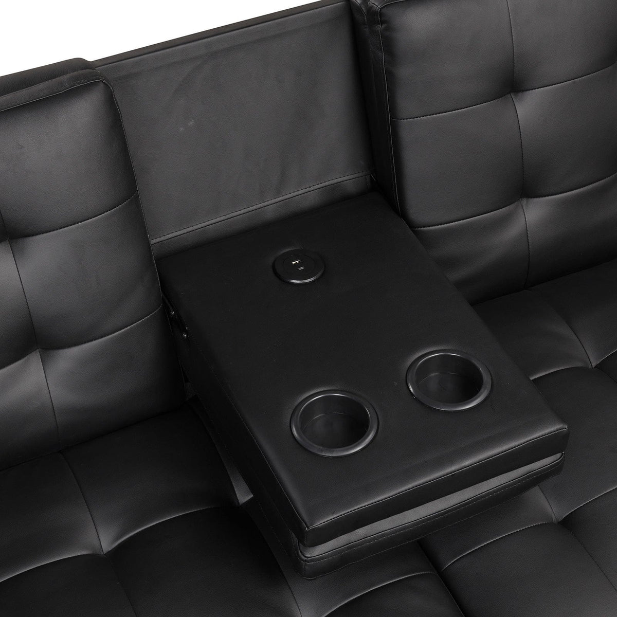 Eidsberg Futon Sofa Bed Drop Down Table Black FM2908BK