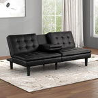 Eidsberg Futon Sofa Bed Drop Down Table Black FM2908BK