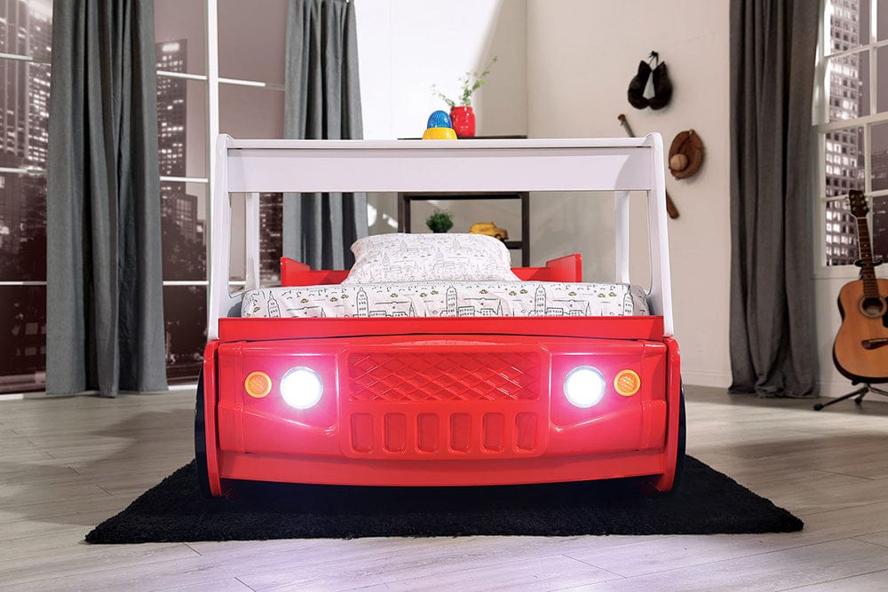 Firestall Twin Car Bed CM7644-BED in Red