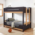 Nestor Twin/Twin Bunk Bed FM-BK201BK-T-BED+M6 in Purple Mauve/Natural