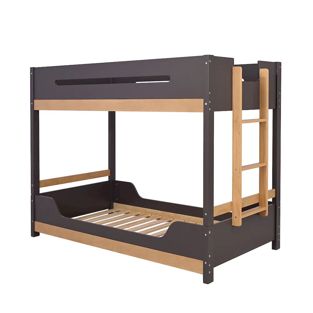 Nestor Twin/Twin Bunk Bed FM-BK201BK-T-BED+M6 in Purple Mauve/Natural