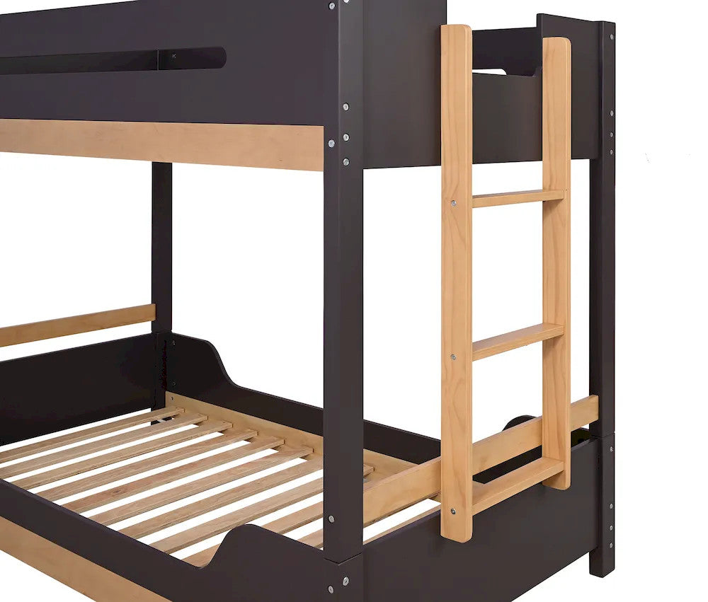 Nestor Twin/Twin Bunk Bed FM-BK201BK-T-BED+M6 in Purple Mauve/Natural
