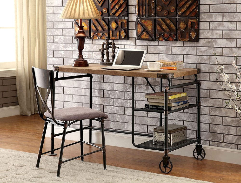 Furniture of America Olga Desk in Antique Black