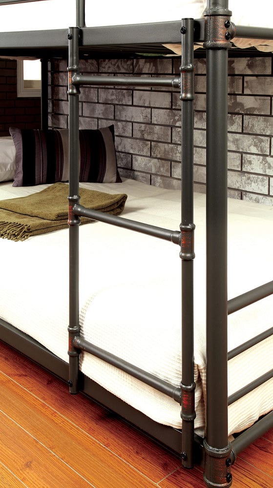 Olga I Twin/Twin/Twin Bunk Bed CM-BK912-BED in Antique Black