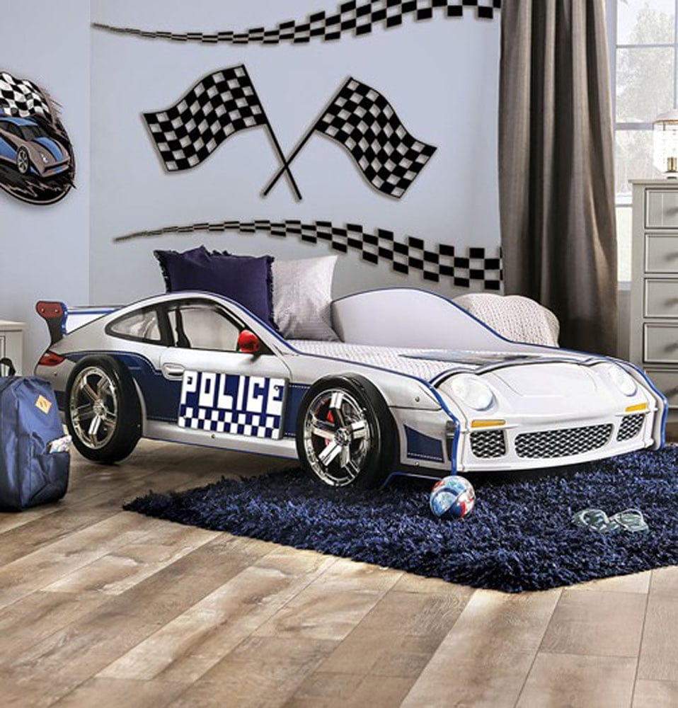 Poe Twin Bed CM7640-BED in White/Blue