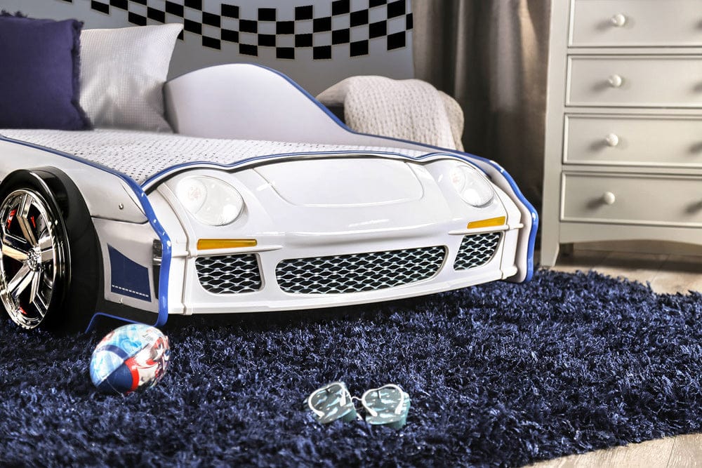 Poe Twin Bed CM7640-BED in White/Blue