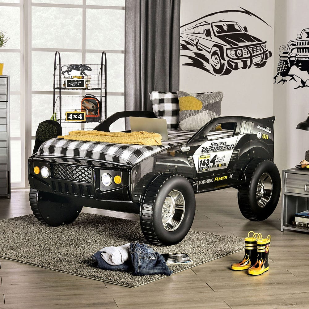 Speed Jump Twin Car Bed CM7641-BED in Black