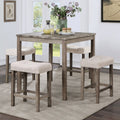 Torreon 5 Pc Counter Height Table Set Gray Beige CM3582LG-PT-5PK