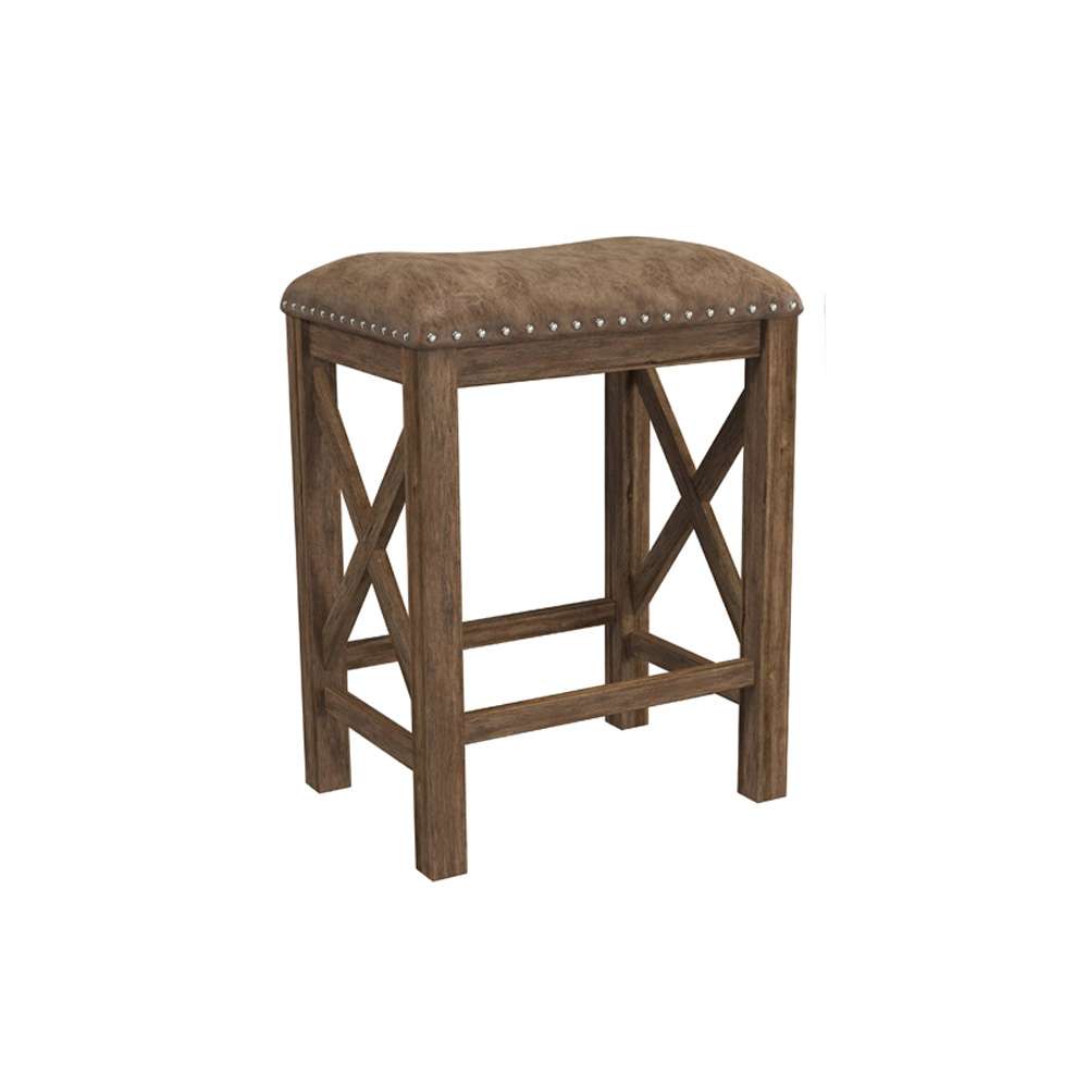 Willow Bend Backless Counter Stools Set of 2 Antique Brown Walnut 4777-820
