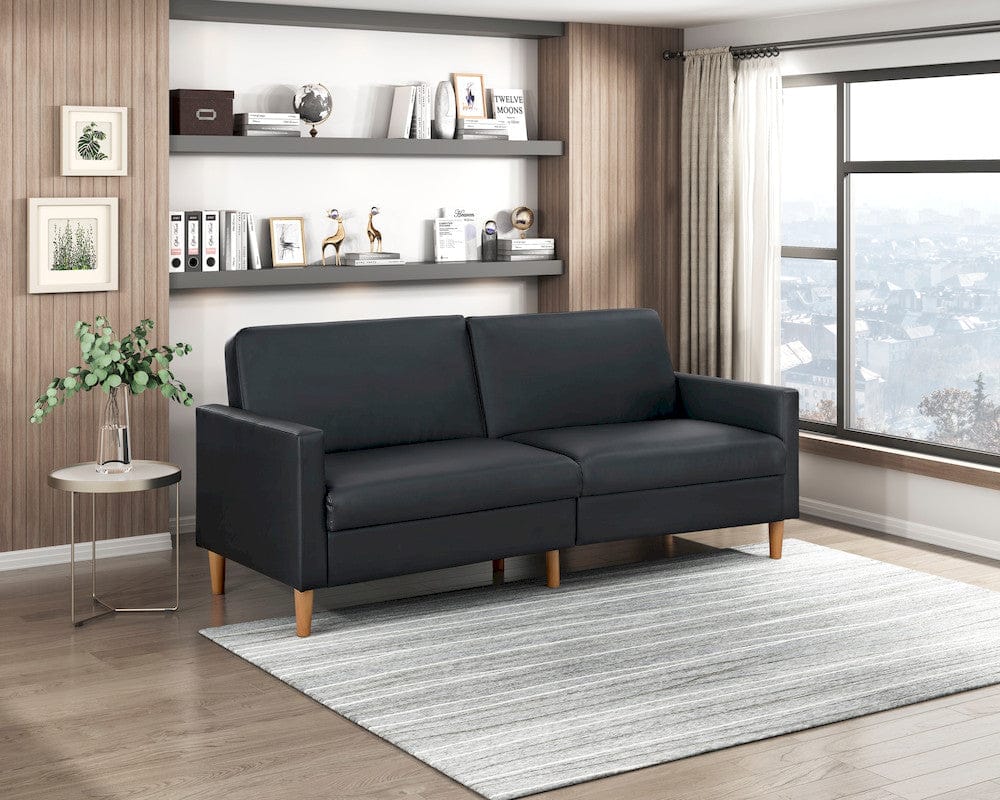 Carlton Convertible Sofa Bed in Black 9730BLK-3CL