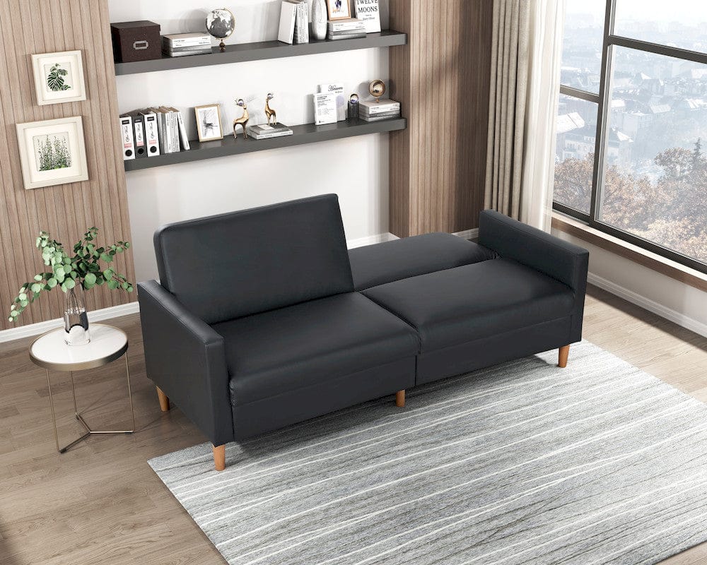Carlton Convertible Sofa Bed in Black 9730BLK-3CL