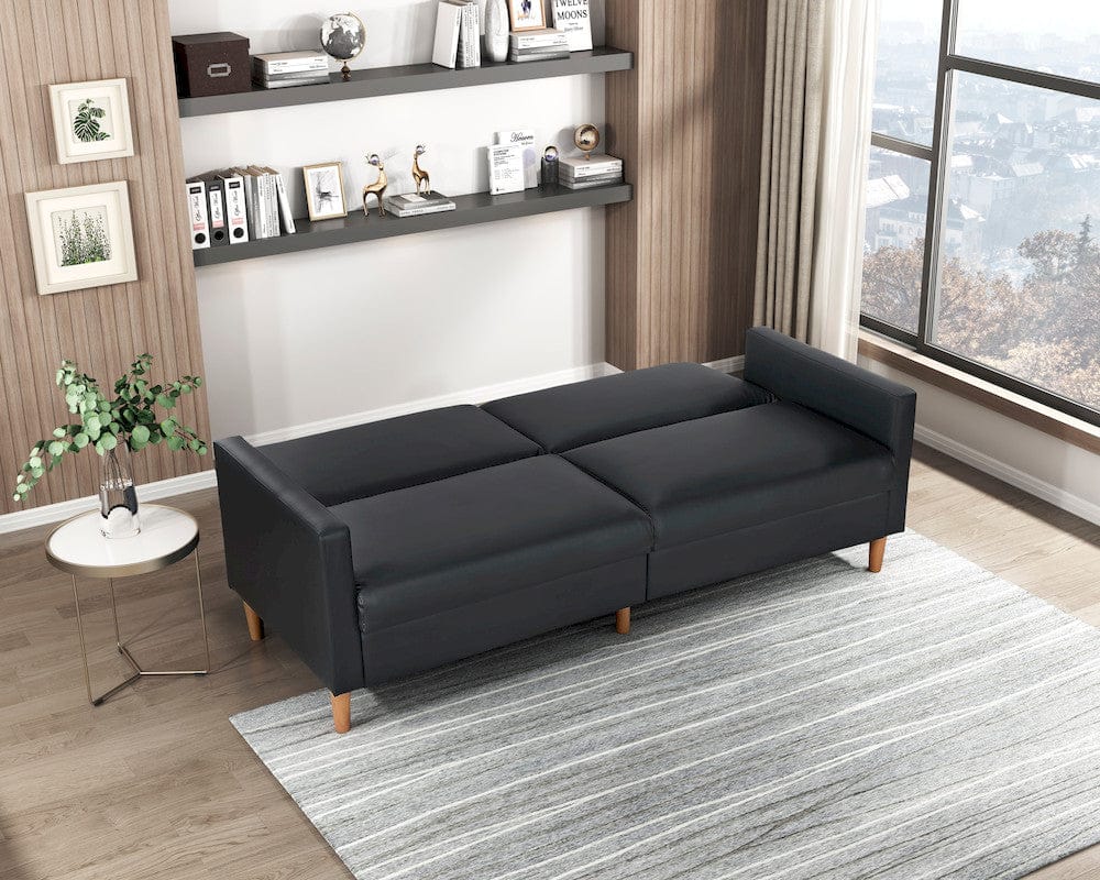Carlton Convertible Sofa Bed in Black 9730BLK-3CL