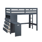 Sloane Twin/Full Loft Bunk Bed Chest Hidden Desk Navy Blue B2024BULTF-1x