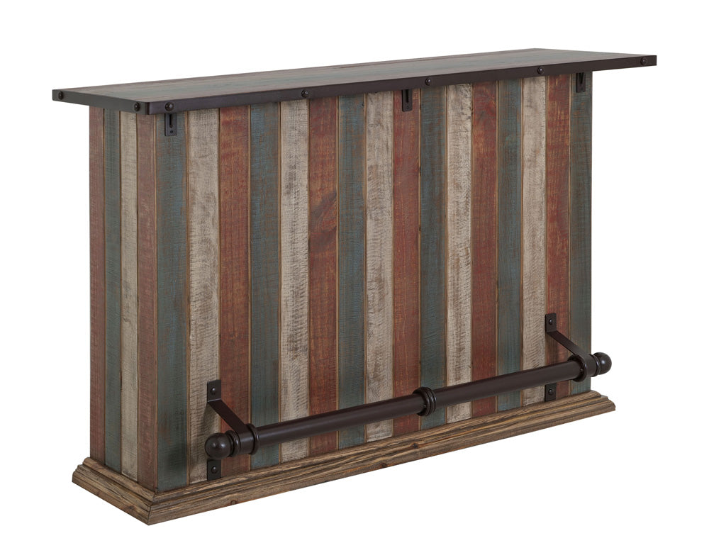 Antique Multicolor 1 Drawer 2 Shelves 2 Doors Bar IFD967BAR-MC