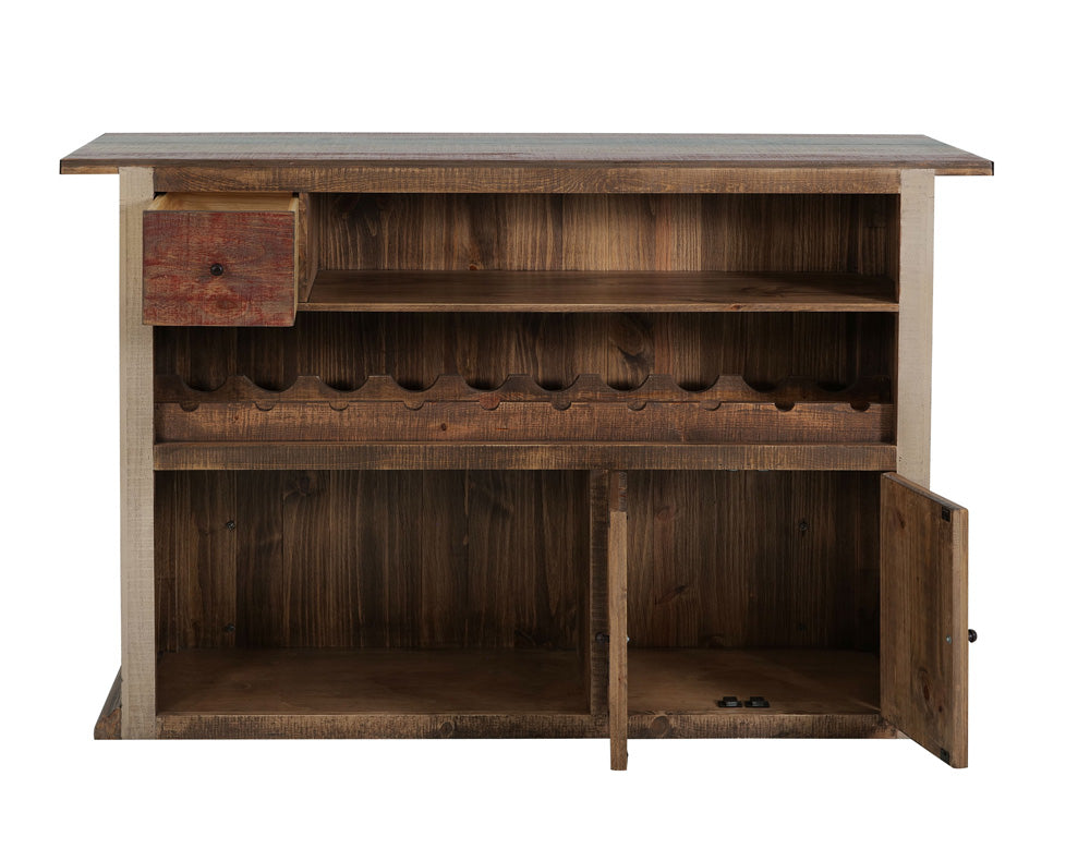 Antique Multicolor 1 Drawer 2 Shelves 2 Doors Bar IFD967BAR-MC