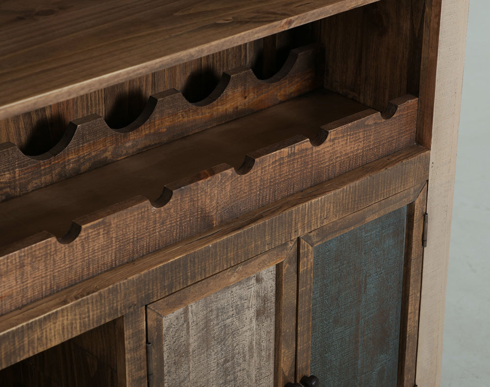 Antique Multicolor 1 Drawer 2 Shelves 2 Doors Bar IFD967BAR-MC