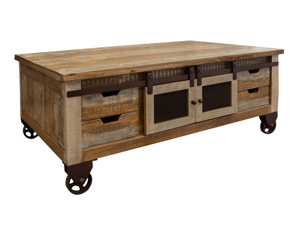 IFD Antique Multicolor 8-Drawer 4-Door Cocktail Table IFD9661CKT