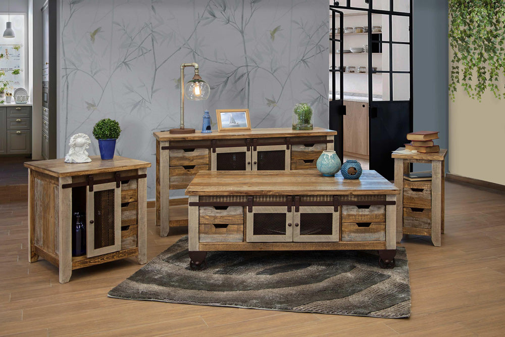 IFD Antique Multicolor 8-Drawer 4-Door Cocktail Table IFD9661CKT