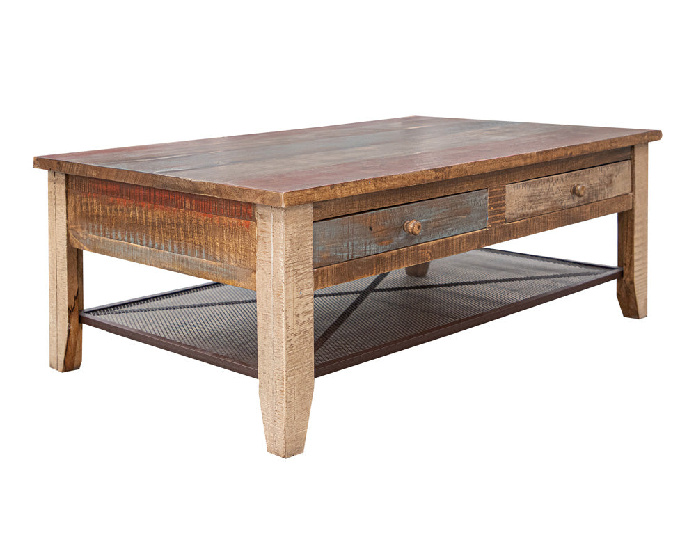 IFD Antique Multicolor 4-Drawer Cocktail Table IFD968CKTL